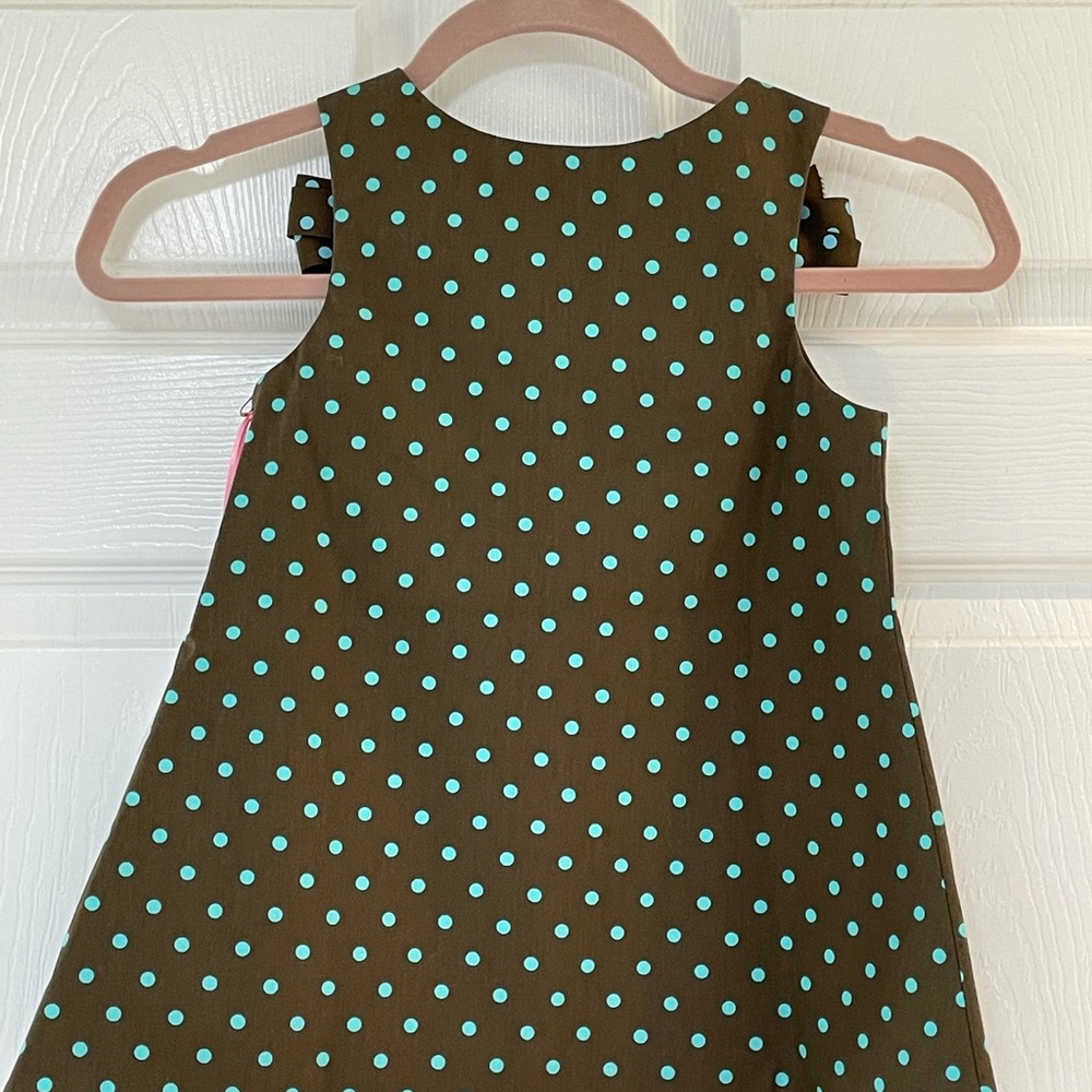 🌟 HP🌟 Girls Brown/Turquoise Dress Size 4 - Picture 2 of 4